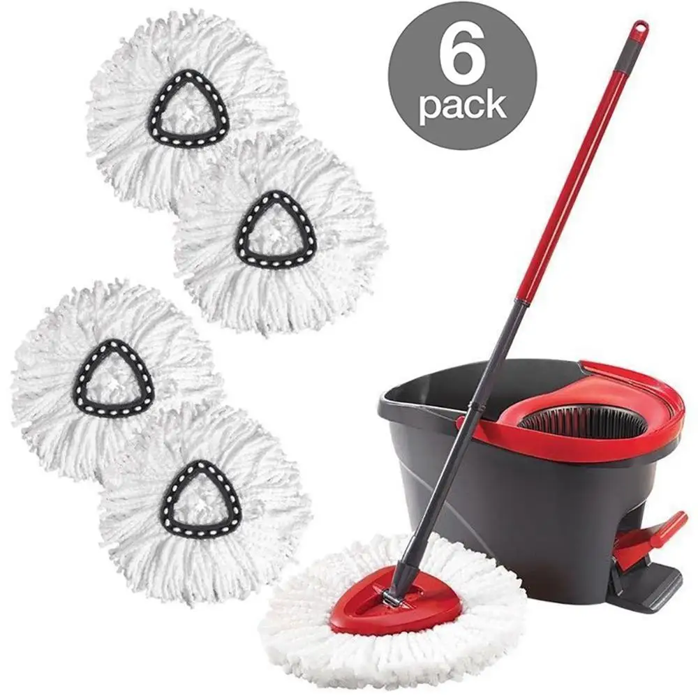 

Replacement Heads Easy Cleaning Mopping Wring Spin Mop Refill Mop (Pack of 6) Useful Rotate Shape 360 Degrees U23@Z