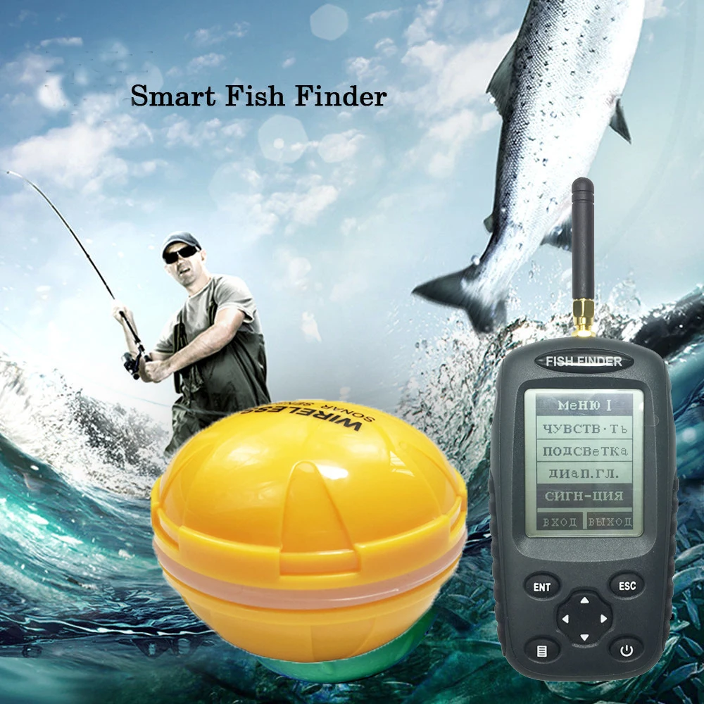 

Fishing Portable LCD Fish Finder Wireless Sonar Sensor Fishing Sounder Echo Alarm Depth Fishfinder Ocean Lake yumeiqun