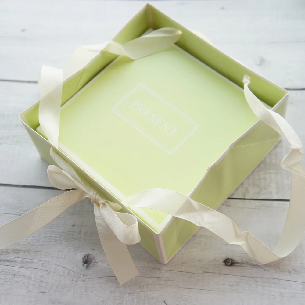 1 комплект бумажная коробка(коробка+ бумага+ сумка+ бирка) трава зеленый подарок бумажная коробка Свадьба День рождения шоколадное печенье конфеты упаковка