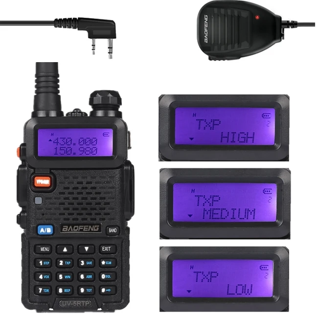 

Baofeng UV-5RTP 136-174/400-520 MHz Dual-Band FM High Power 1/4/8W Two-way Ham Radio Walkie Talkie with Speaker