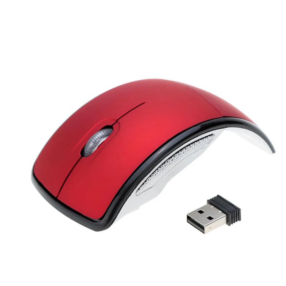 Новая игровая мышь, модная, USB, беспроводная, 2,4 ГГц, Arc, складная мышь для ноутбука, планшета, ПК, компьютеров, QJY99 - Цвет: Красный