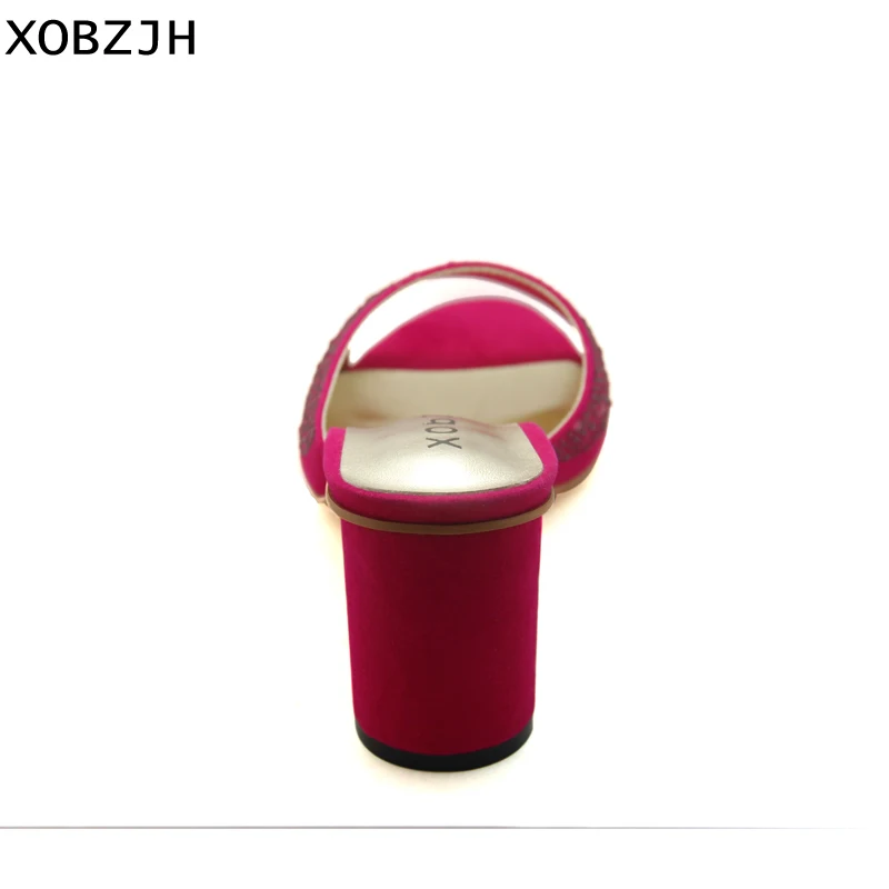 XOBZJH/женская летняя обувь коллекция 2018 года розовые босоножки из натуральной кожи