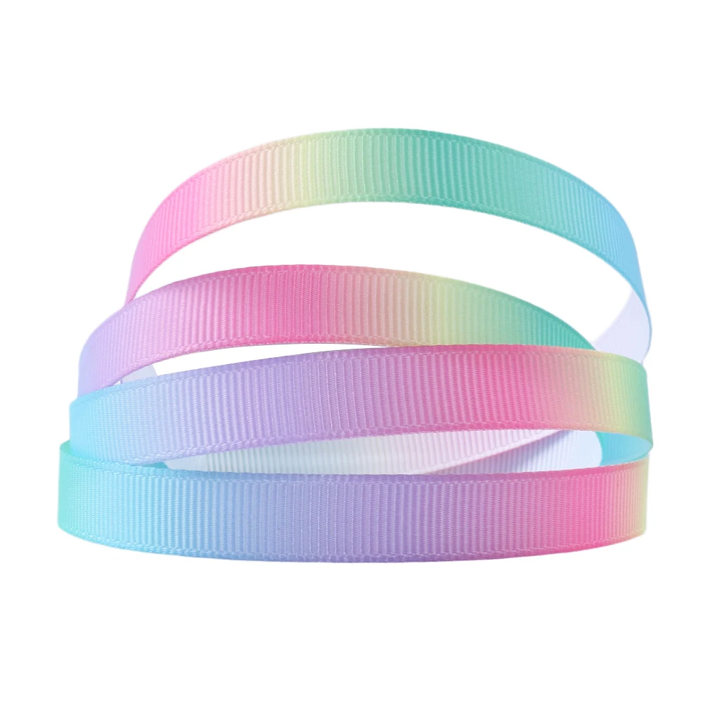 

David accessories 3/8"9mm rainbow polyester grosgrain tape ribbon 10yds,DIY handmade materials,wedding gift wrapping,10Yc4959
