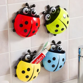 1pcs Ladybug Toothbrush Holder Toothpaste Holder Bath Toy Sets Tooth Brush Container Cute Toys For Children Kids Funny Gifts 1