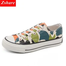Fashion Camouflage Women Canvas Shoes 2019 New Korean Flat Casual Shoes Woman Sneakers Summer Breathable Girls Vulcanized Shoes fashion hip hop graffiti canvas shoes rock women girls casual shoes 2018 new woman printed flat shoes