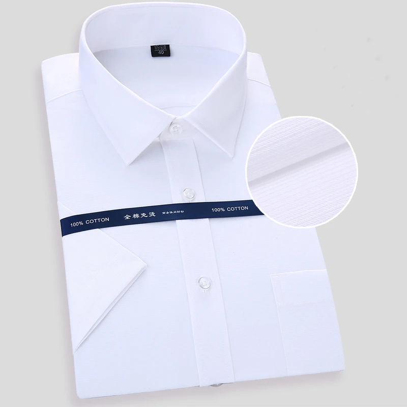 white short sleeve business shirts