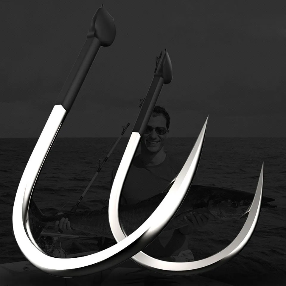 10PCS/lot Big Fishing Hook 7/8/9/10/12/14/16 High Carbon Steel