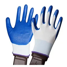 Износостойкие противоскользящие 13 калибровочных трикотажные белые нейлоновые с покрытием синий Нитриловый перчатки для безопасной работы с ПУ-покрытием ладонной части покрытие ручные защитные перчатки