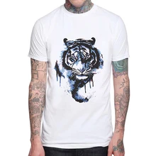 New Brand Animal Tiger T-Shirt Men Tops Tees Top Quality 100 Cotton Short Sleeves Casual Ink Printing Man t shirt Men's Clothing promotion screen printing uv exposure unit t shirt stencil ink jets diy with wholesale price and imported quality