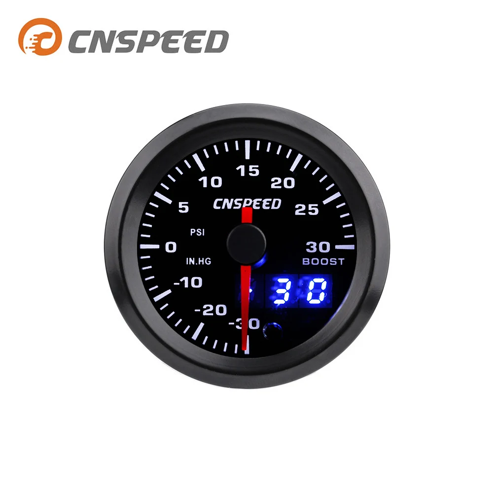 CNSPEED " 52 мм 7 цветов светодиодный автомобильный турбо Boost Gauge PSI метр аналоговый/цифровой двойной дисплей Автомобильный измеритель с датчиком YC101430