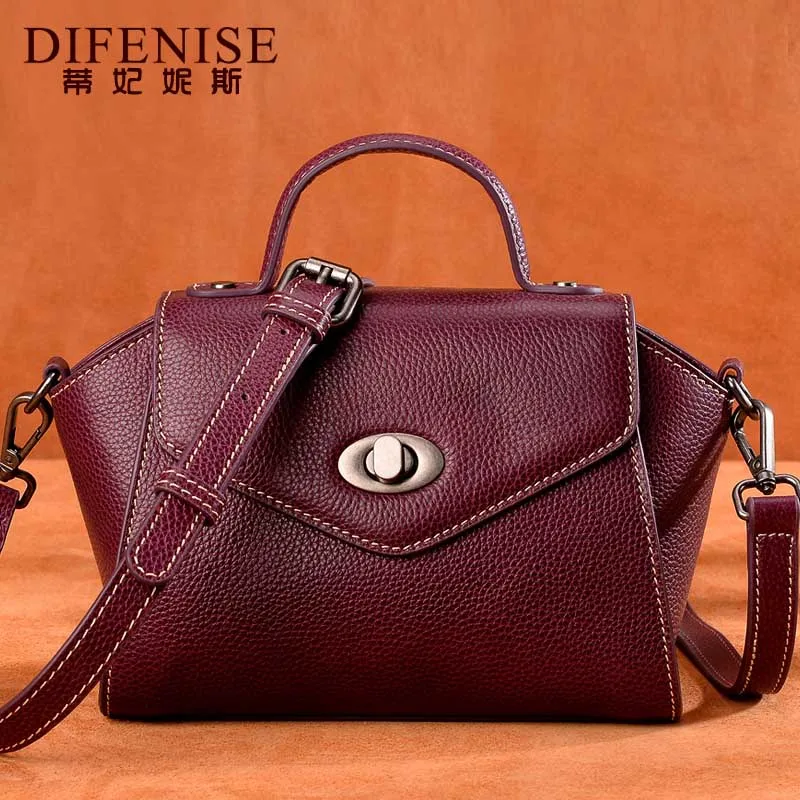 

Difenise Luxury Brand Trapeze Split Shoulder Bag Original Design Genuine Leather Fashion Handbag Women Crossbody Messenger Bag