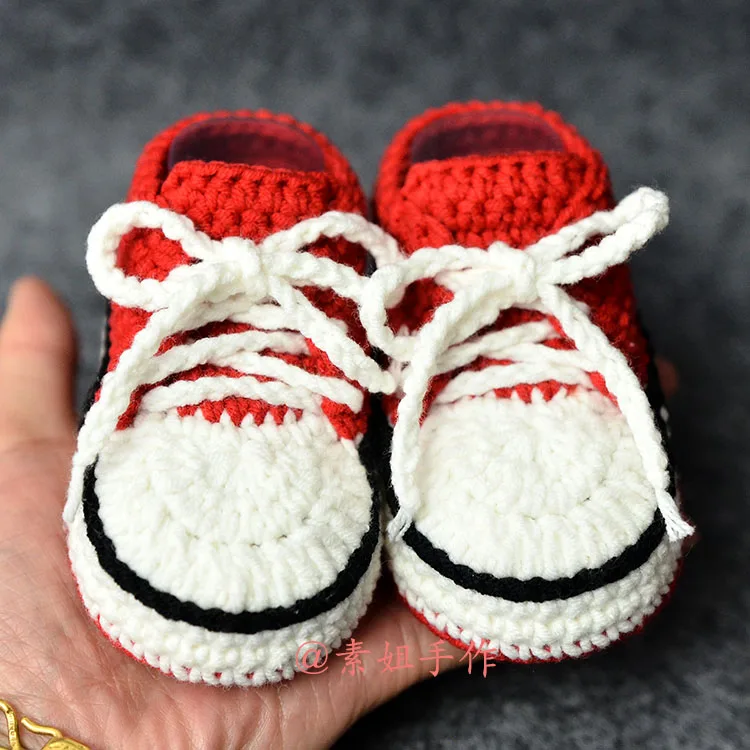 QYFLYXUEHand Made Knitting Wool Crochet Baby Shoes And Socks Sports Baby Shoes