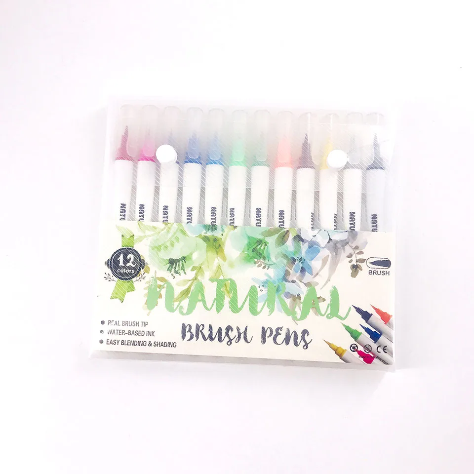 

12/24/48 Colors True Brush Marker Pens Professional Water-Based Markers Washable & Nontoxic Flexible Brush Tips for Painting