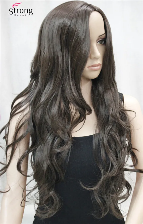 RG-9680 6  Brown Long nature wavy wig (1)