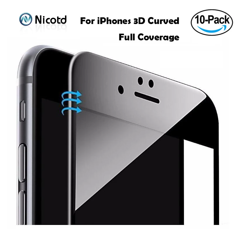10 шт./лот 3D изогнутое углеродное волокно с мягкими краями закаленное стекло для iPhone 8 Plus 6S 6 Plus Защитная пленка для экрана телефона для iPhone 7 8