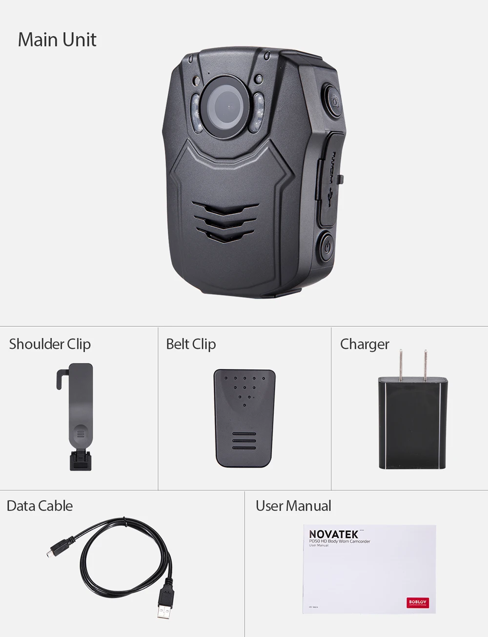 BOBLOV PD50 HD1296P ИК камера ночного видения для полицейского тела записывающее