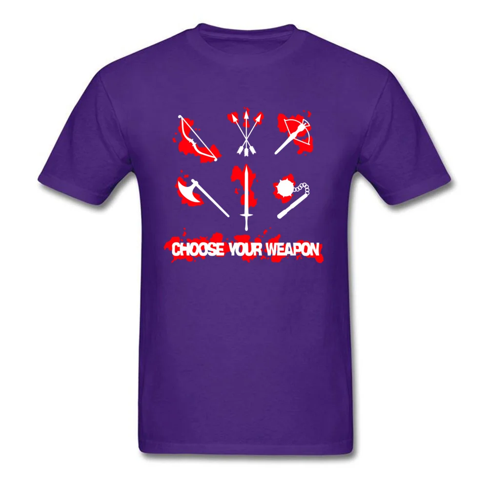 Plain Choose your Weapon Short Sleeve Top T-shirts Summer Fall Round Collar 100% Cotton Tops T Shirt for Men T-shirts Casual Choose your Weapon purple