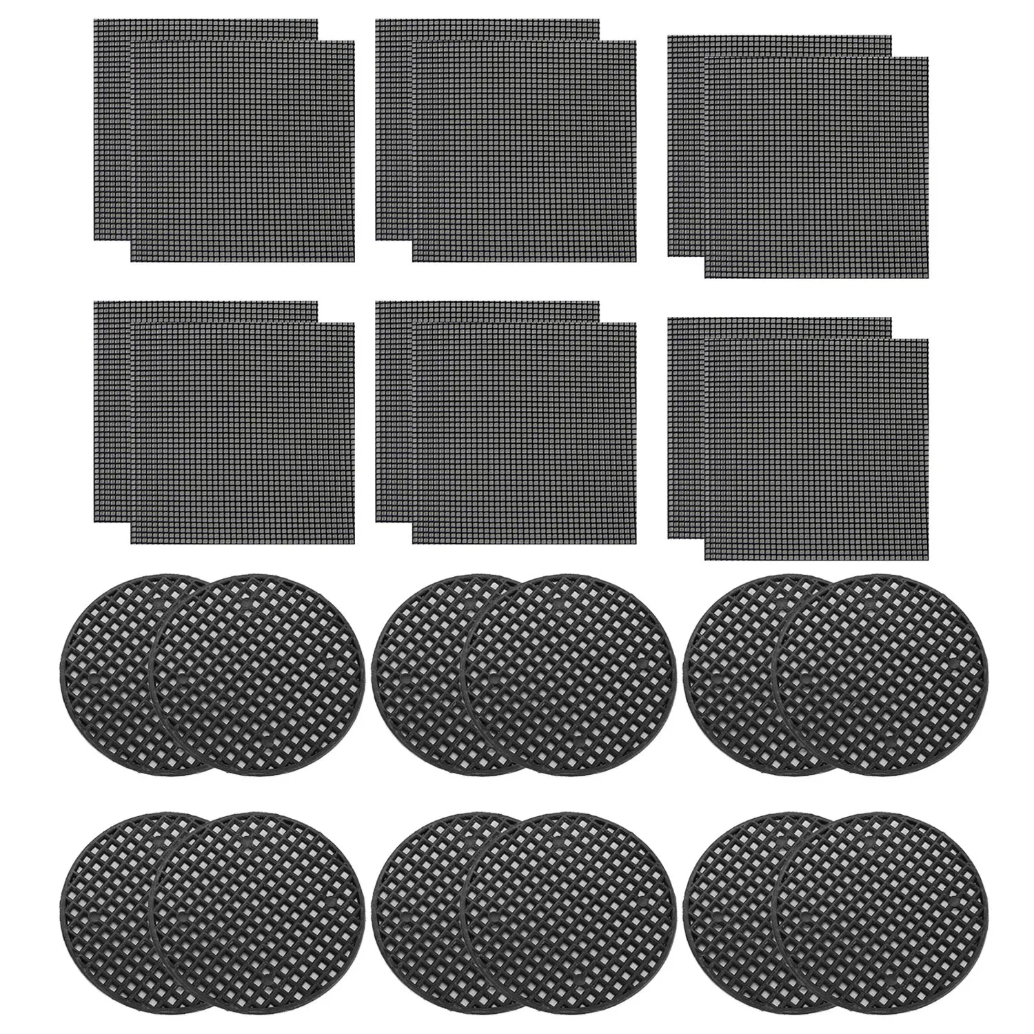 

Behogar 50PCS 5x5cm Drainage Screens + 50PCS 4.5cm Round Mesh Pads for Succulent Bonsai Avoiding Rotting Roots Soil Loss Pests