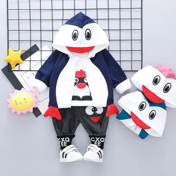 

Children Clothing 2019 Spring Penguin Jacket Suit Toddler Girls Clothes Set Outfits Kids Boys Tracksuit Suits Baby Cloth