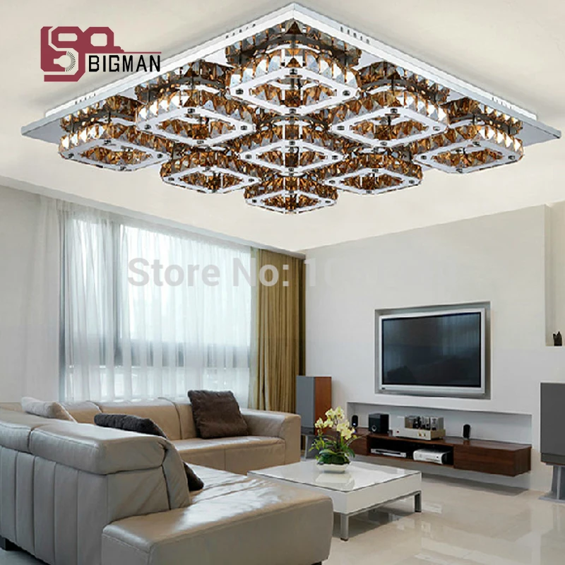 

hot sales 9 lights LED Crystal Chandelier Modern Square Stainless Steel lamps
