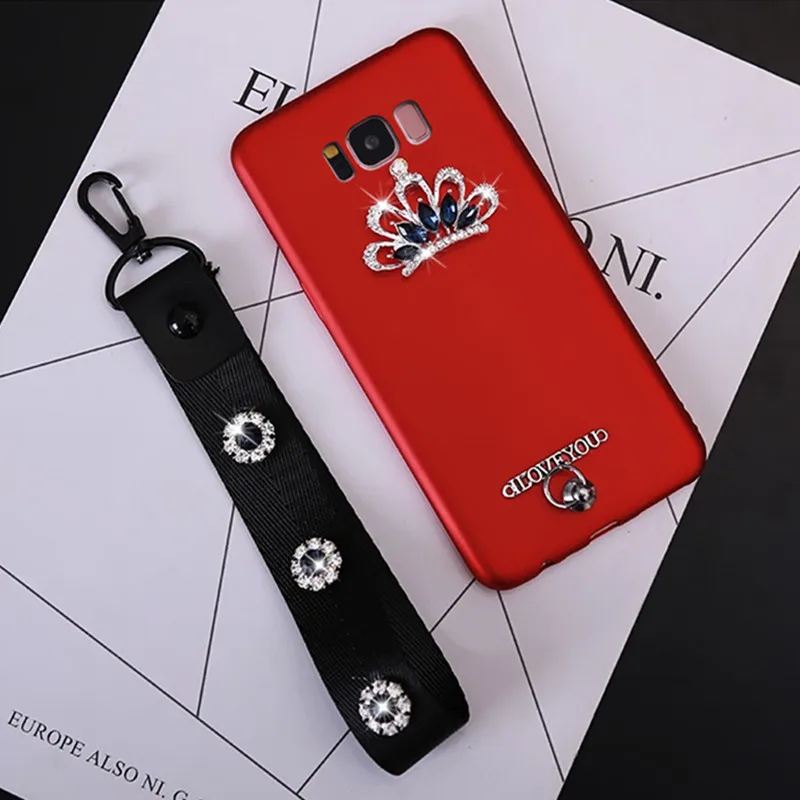 Чехол на запястье с кристаллами для Samsung galaxy s8 s9 note 8 9 a50 j3 j5 2016 j7 neo a3 a5 a7 2017 j8 a6 a8