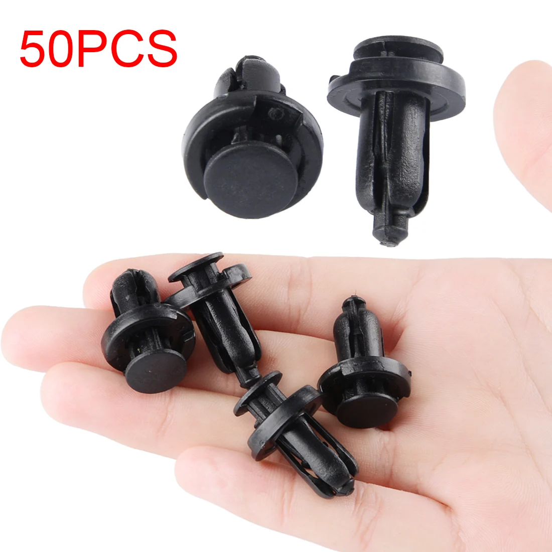 50Pcs 10mm Hole Diameter Plastic Rivet Trim Fastener Push Type Clip Gray for Car