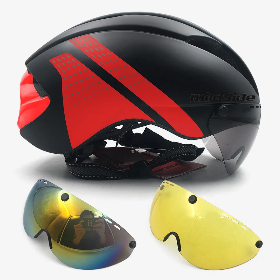 Сверхлегкий шлем с очками, дорожный горный велосипед, горный, полный, Триатлон TT, для мужчин и женщин, велосипедный гоночный шлем - Цвет: colour3.1