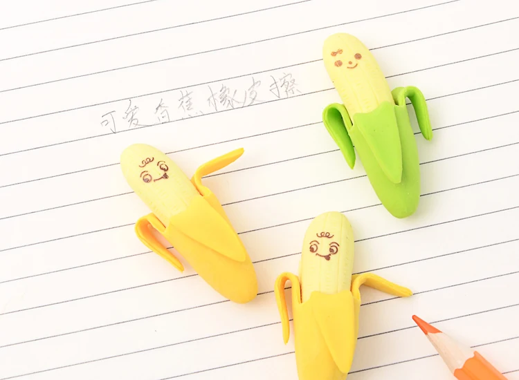 10 шт./лот Kawaii банан Резиновая Ластик творческий ластик для детей офисные школьные принадлежности канцелярские студент подарок