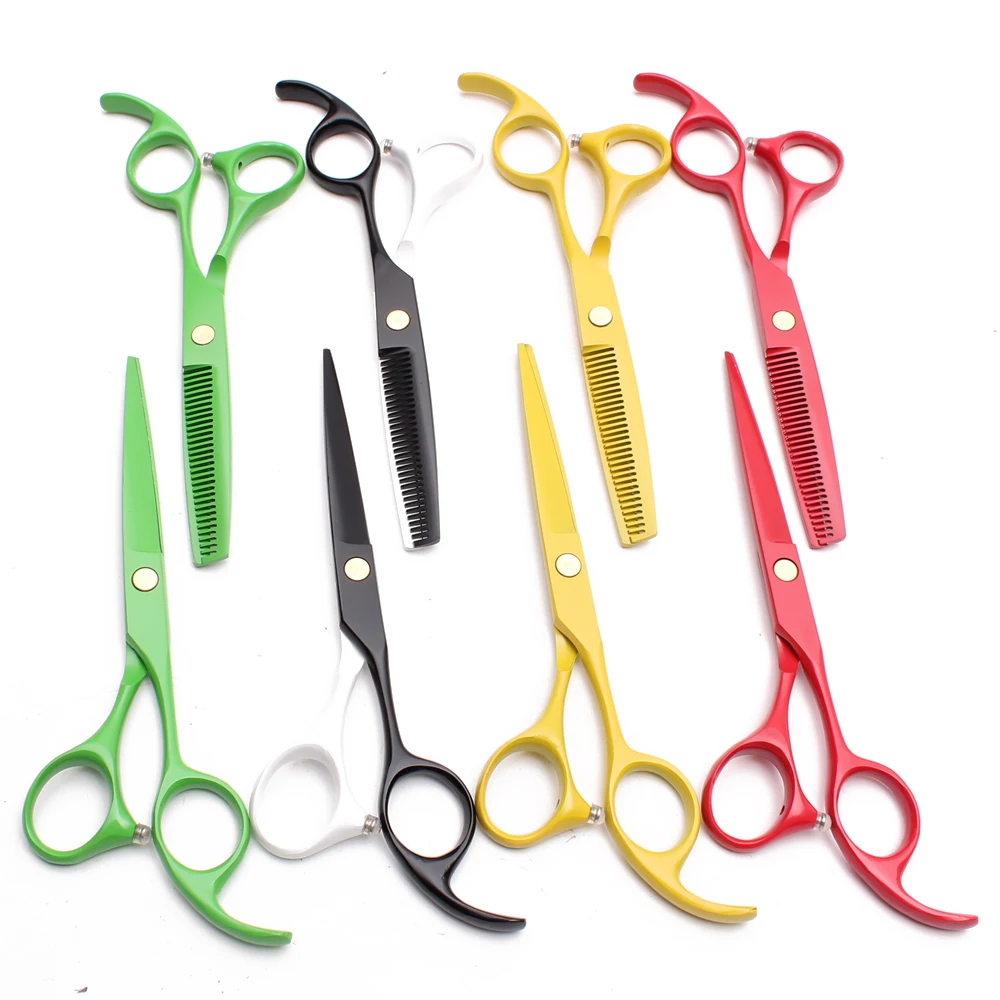 

5.5 inch 16cm Customized Logo Professional Hairdressing Scissors Thinning Shears Cutting Scissors Titanium Salon Hair Scissors