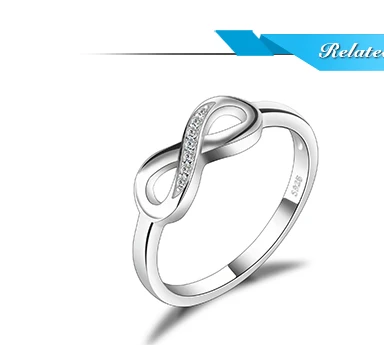 JewelryPalace Infinity Knot Love 925 Sterling Silver Ring Cubic Zirconia Stakable Promise Korean Finger Rings for Women Girl gold ring for men