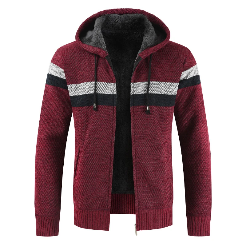 Brand patchwork wool knit zipper sweater drop ship Cardigan winter Male full stand collar warmth men casual top coat plus 3XL Brand patchwork wool knit zipper sweater drop ship Cardigan winter Male full stand collar warmth men casual top coat plus 3XL