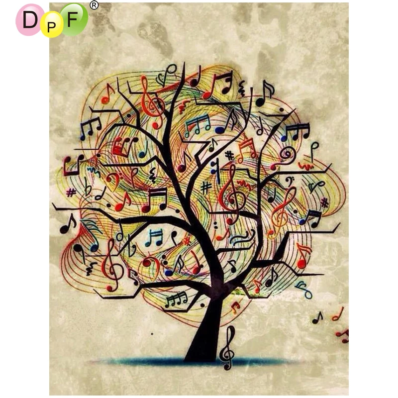 

DPF DIY Music tree 5D diamond embroidery crafts diamond painting cross stitch needlework diamond mosaic full square home decor