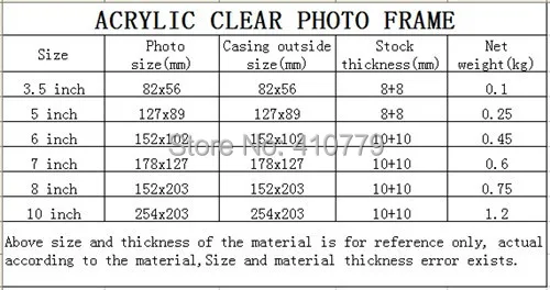 1 acrylic clear photo frame magnet picture frame (10)