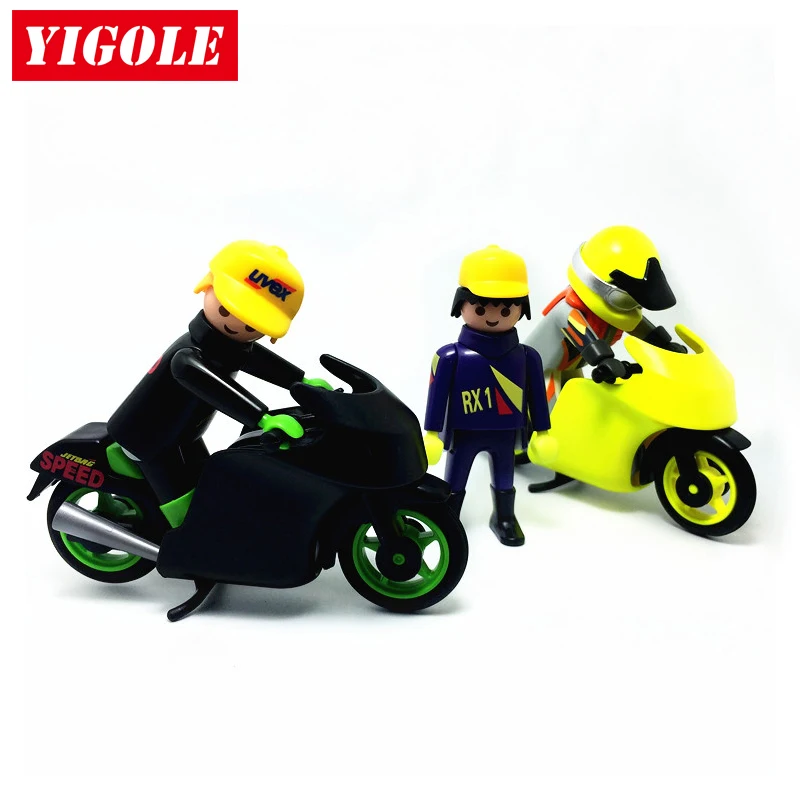 Original Playmobil Summer Fun City Life 2 Motorcycle Racing + 3 Figures