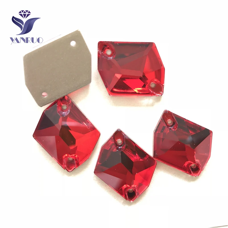 

YANRUO 3265 All Sizes Lt.Siam Cosmic Flatback Glass Stones Sew On Rhinestone Crystals Strass For Wedding Dresses