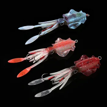 

20g/60g UV Glow Octopus pesca Calamar sea fishing wobbler bait squid jigs fishing lures silicone lure squid lure Fishing Soft