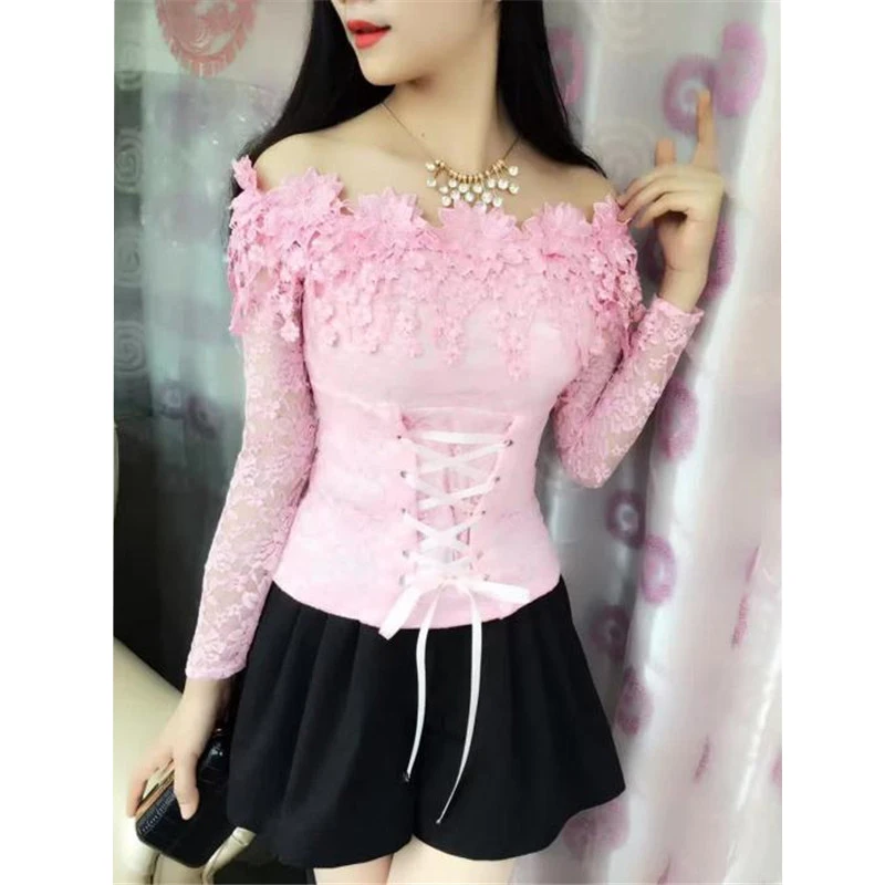 2018 Autumn Women Long Sleeve Shirt Sweet Tie Tassel