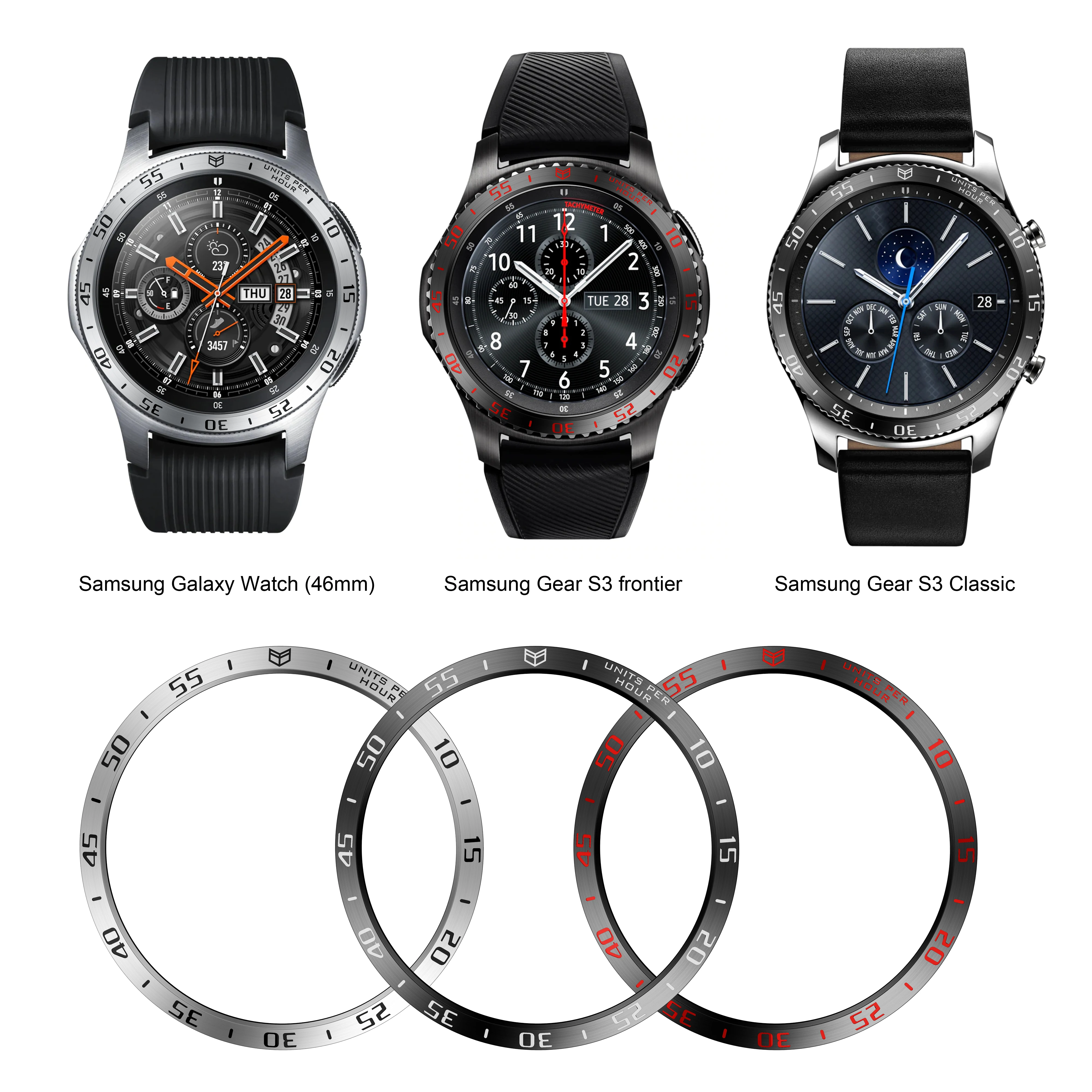 ANBEST для Samsung Galaxy Watch 46 мм/Galaxy Gear S3 Frontier &amp Classic Безель кольцо с защитой от царапин из
