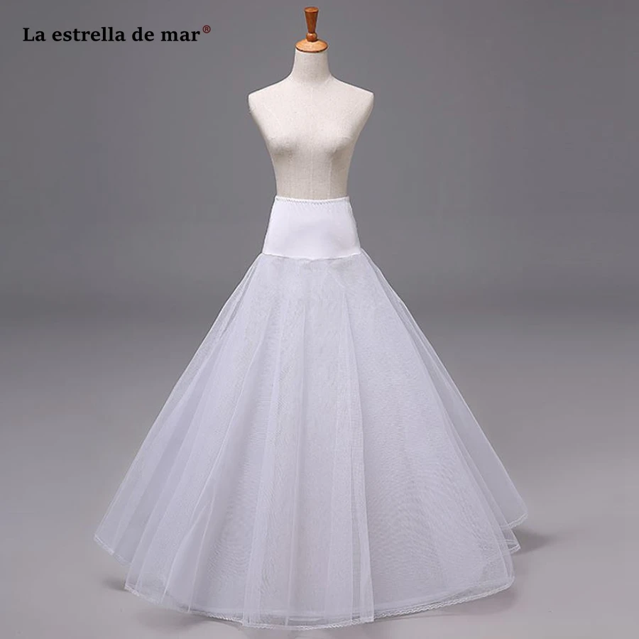 Saiote para vestido de noiva2019 Тюль трапециевидной формы белый может para vestido de novia Длинный jupon mariage дешево