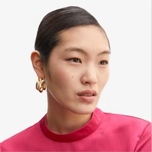 Yhpup, модный бренд, подвески в стиле панк, металлические массивные серьги-гвоздики в форме C, медные геометрические серьги для женщин, вечерние ювелирные изделия, аксессуары, бижутерия