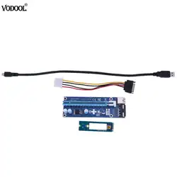 Новый pci-e для pci-e 1x к 16x Extender адаптер Riser Card доска с 40 см USB 3.0 кабель sata 6pin мощность кабель для добычи Bitcoin