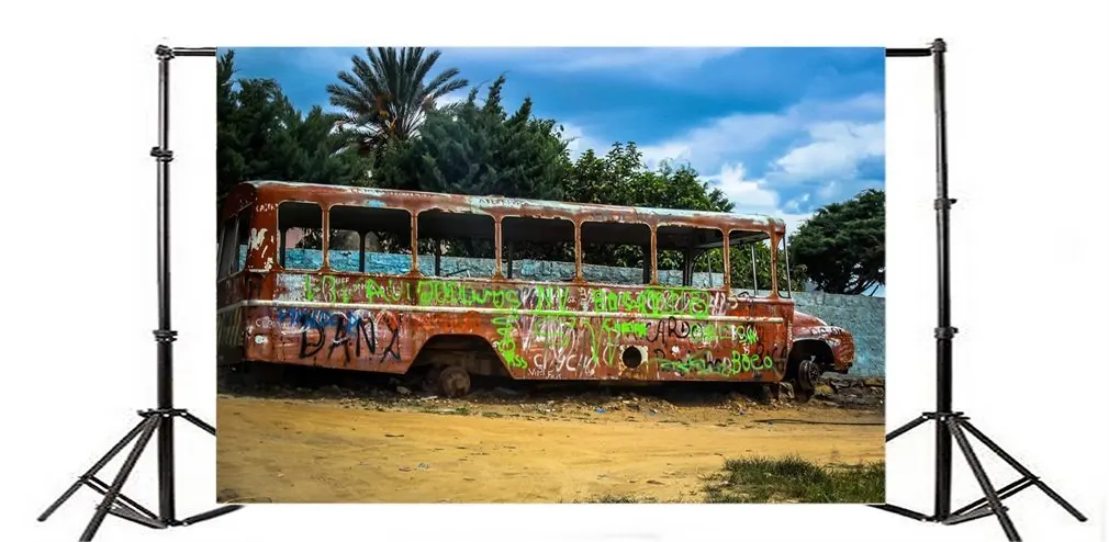 

Photography Backdrop Abandoned Rusty Bus