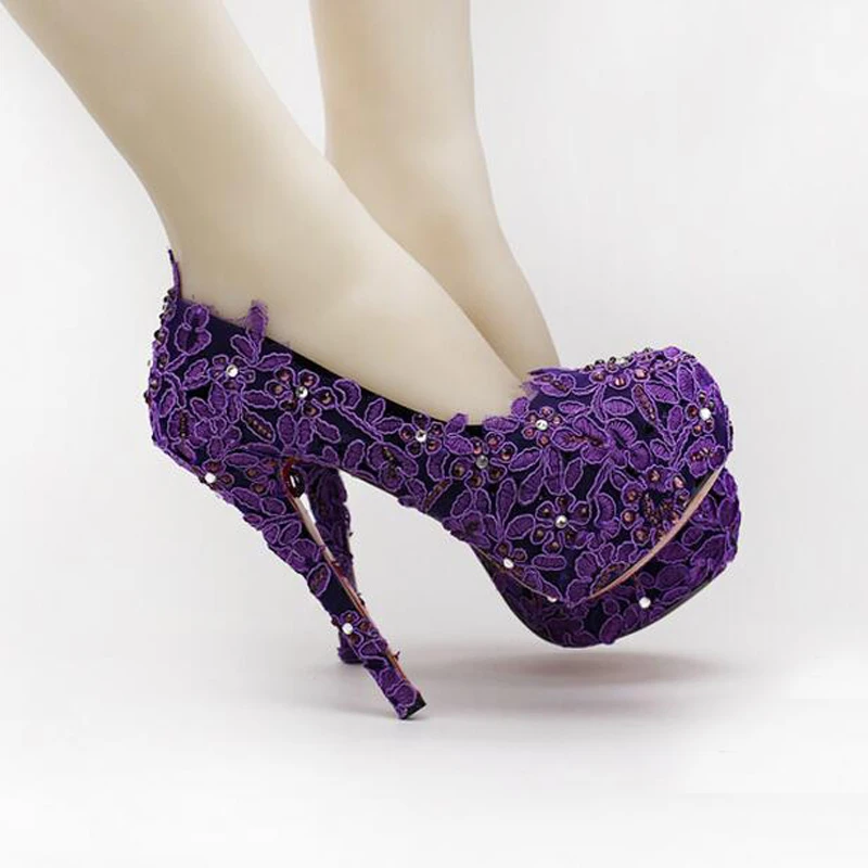High Heels Stiletto Lace Wedding Shoes 
