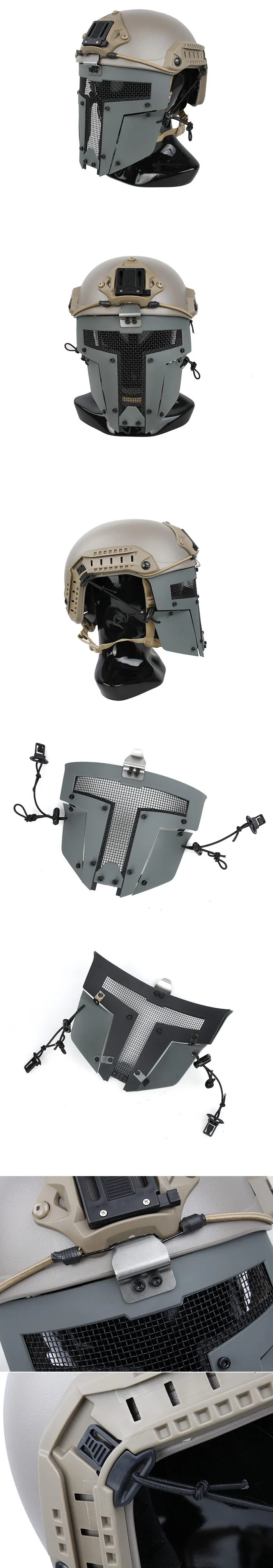 Military AR 15 Accessories Airsoft SPT Tactical Paintball Mesh Mask Nylon AF Helmet Connect Mask Hood For Hunting HT16-012 (16)