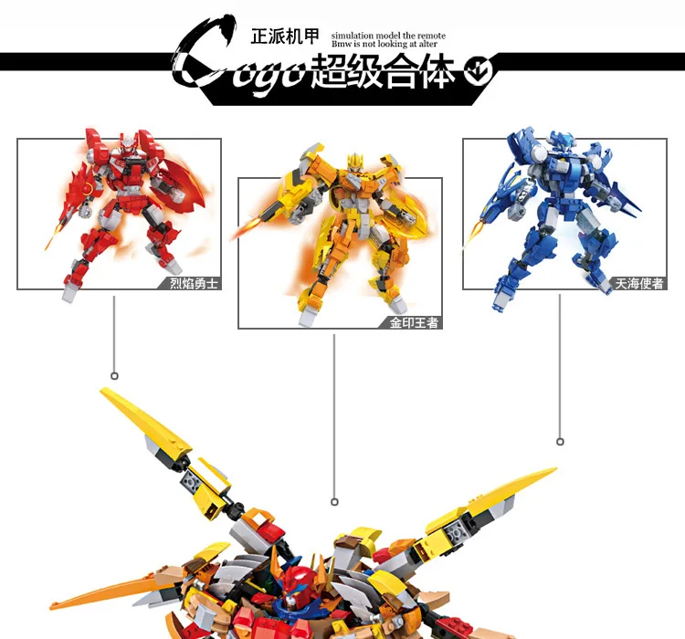 10  5 styles cartoon robot models Building Blocks Educ1ational Toys For Kids Compatible Legos COGO4901