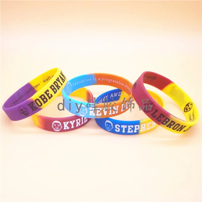 

1pc segment Stephen Curry Kobe Bryant LeBron James Kyrie Irving basketball star sport silicone rubber bracelet wristband