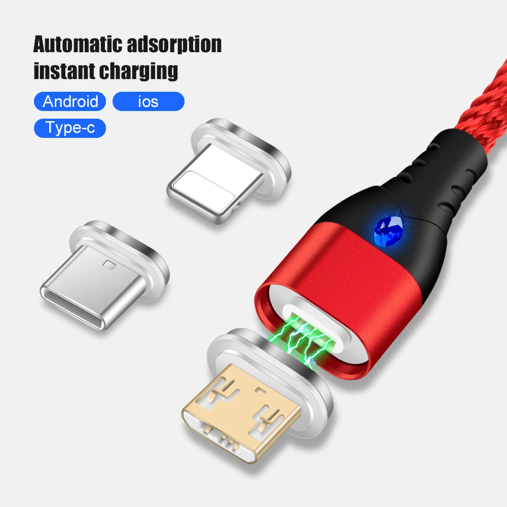 La OLAF magnético Cable USB para iPhone X Samsung Oneplus Cable Micro USB imán cargador de carga USB tipo C cables de teléfono