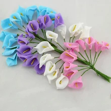 12 шт. красивые искусственные шелковые цветы ручной работы маленький букет для дома, вечерние, свадебные украшения