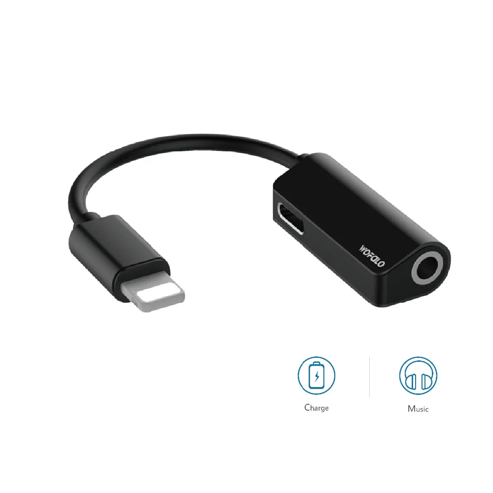 

Auckly lightnin Audio Cable Adapter Jack Audio Splitter USB 1to 2 Charging Earphone Adapter For Iphone 7 8 x plus Iphone X XS