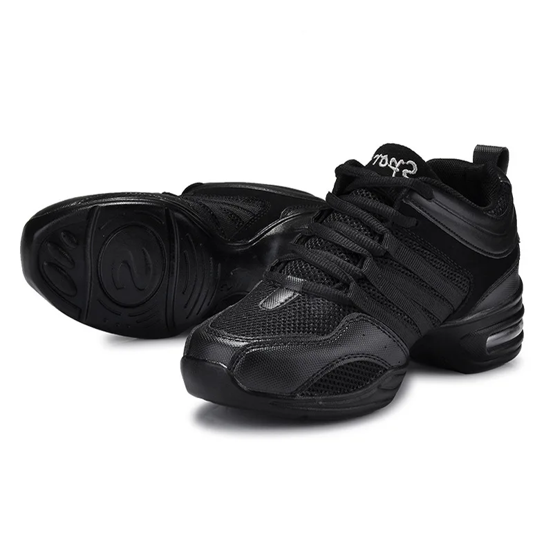 Танцевальные Кроссовки для взрослых и детей, Современная танцевальная обувь для девочек, гибкая обувь в стиле джаз, хип-хоп, обувь для фитнеса - Цвет: Black